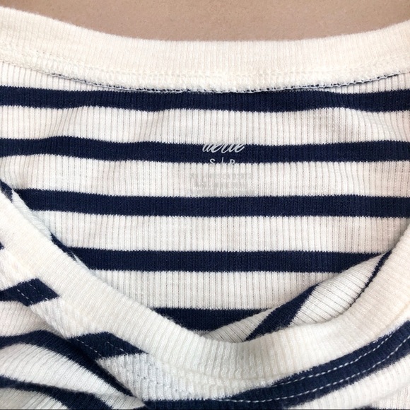 Aerie NWT Navy Striped Cutout Tie Waist Dress - Picture 3 of 7